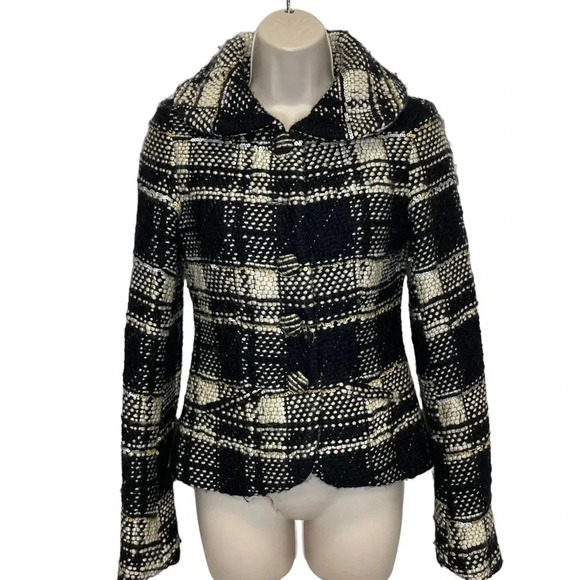 YIGAL AZROUËL Plaid boucle Evening Jacket wool blend women’s 0 - Picture 1 of 8